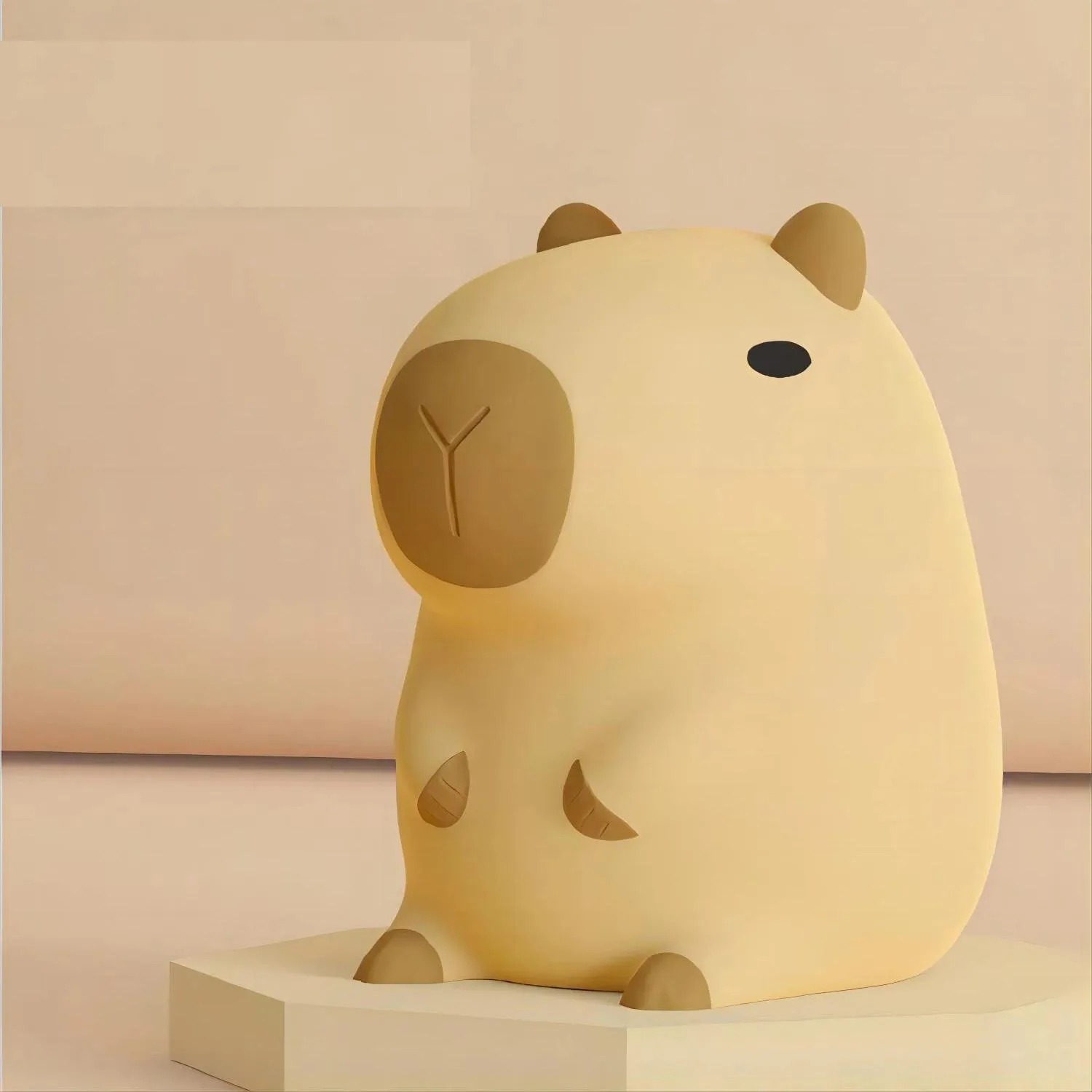 מנורת לילה קפיבארה מסיליקון רך, נטענת עם טיימר
