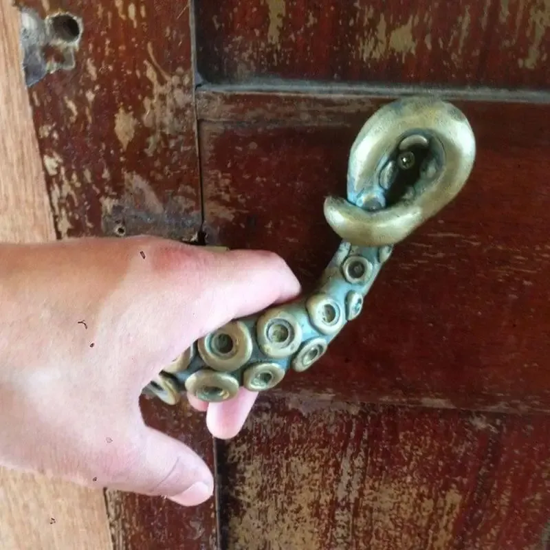 ⁦ידית דלת וינטג' תמנון בברונזה לעיצוב ביתי ייחודי⁩ – תמונה ⁦3⁩