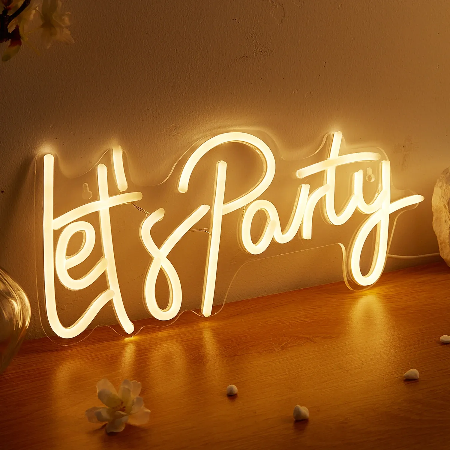 ⁦שלט LED Let's Party לאירועים ומסיבות עם חיבור USB⁩ – תמונה ⁦3⁩
