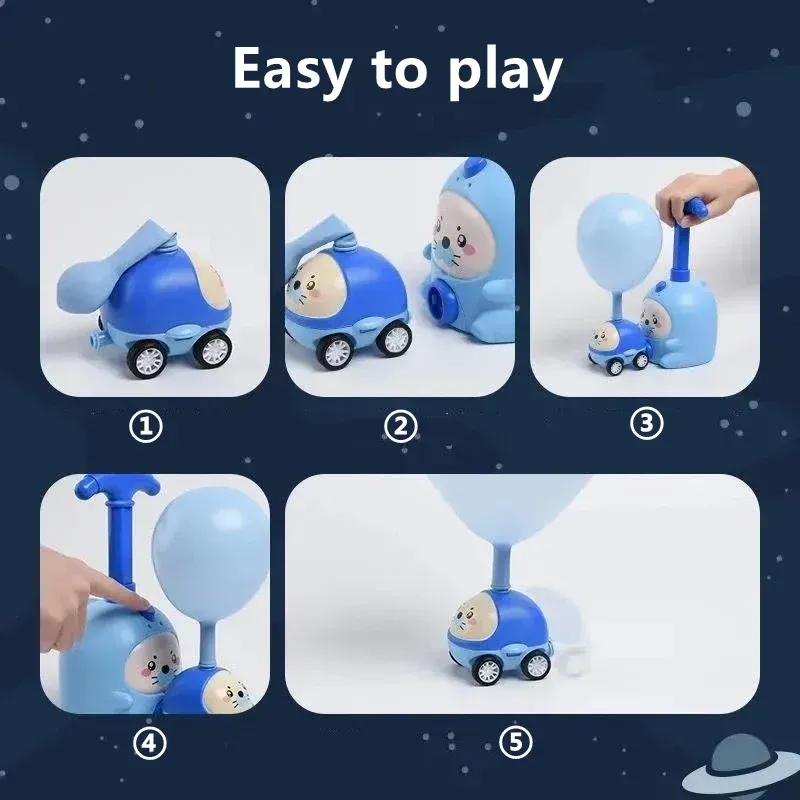 צעצוע ניפוח בלונים לשיגור חלליות והנעת רכבים לילדים – תמונה 4
