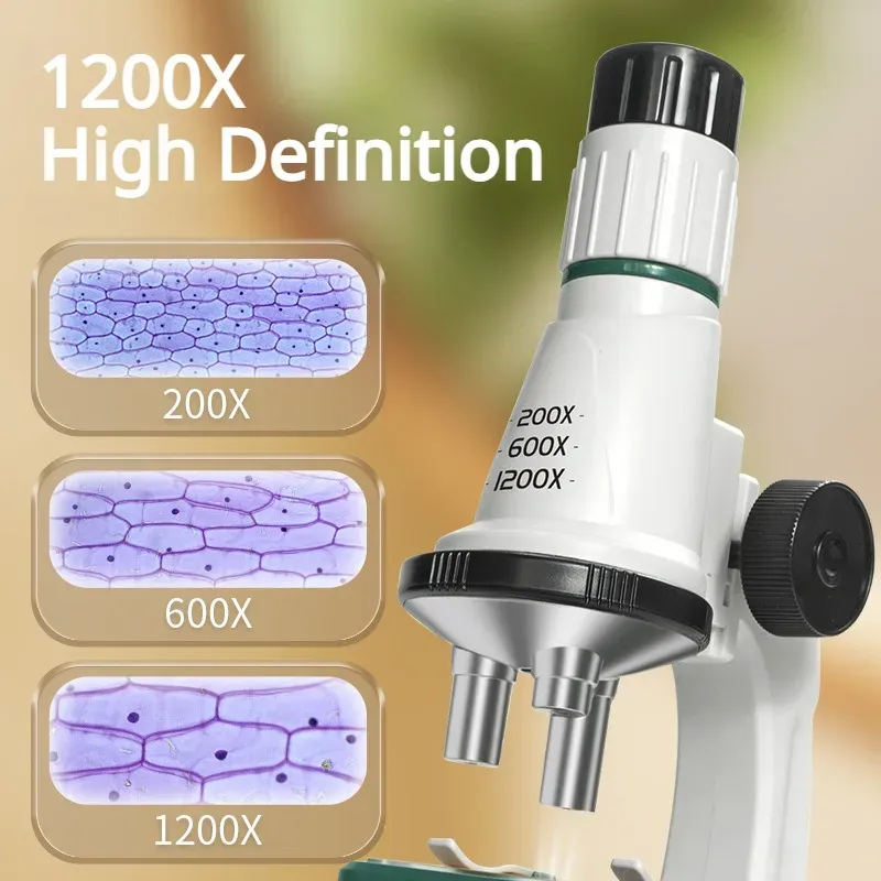 ⁦ערכת מיקרוסקופ לילדים עם הגדלה עד 1200 ותאורת LED⁩ – תמונה ⁦3⁩