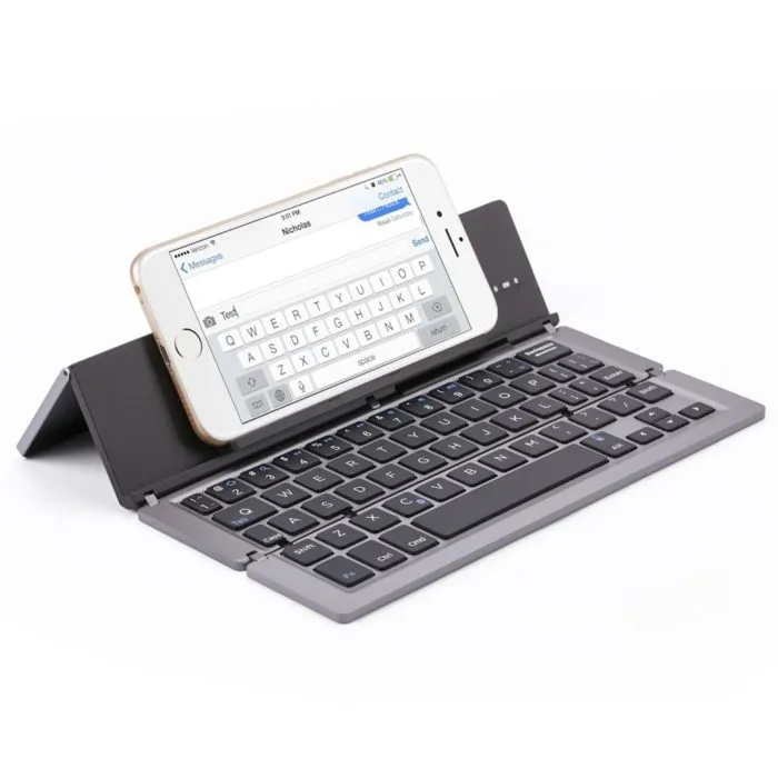 מקלדת אלחוטית לסמארטפון מתקפלת עם Bluetooth 3.0 ומעמד – תמונה 4
