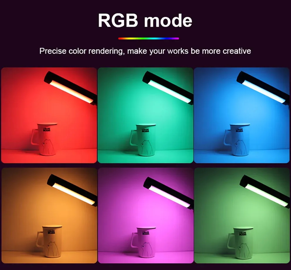 ⁦מנורת RGB לצילום מקצועי ניידת עם סוללה נטענת⁩ – תמונה ⁦5⁩