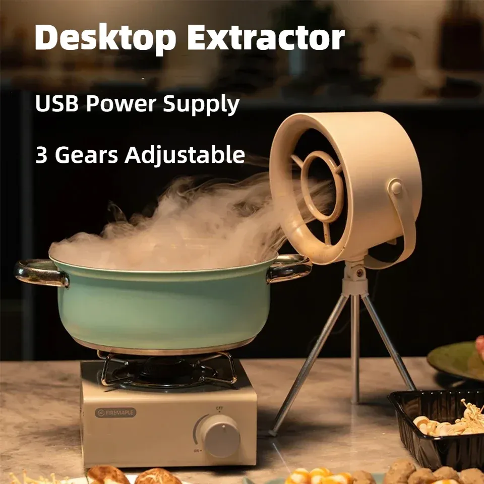 ⁦קולט אדים נייד למטבח עם USB ושאיבה חזקה לכיריים ומנגל⁩ – תמונה ⁦2⁩