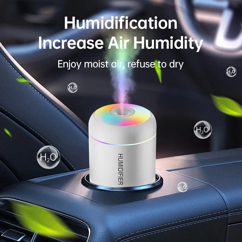 ⁦מטהר אוויר USB נייד עם אורות צבעוניים וקיבולת 180 מל⁩ – תמונה ⁦2⁩