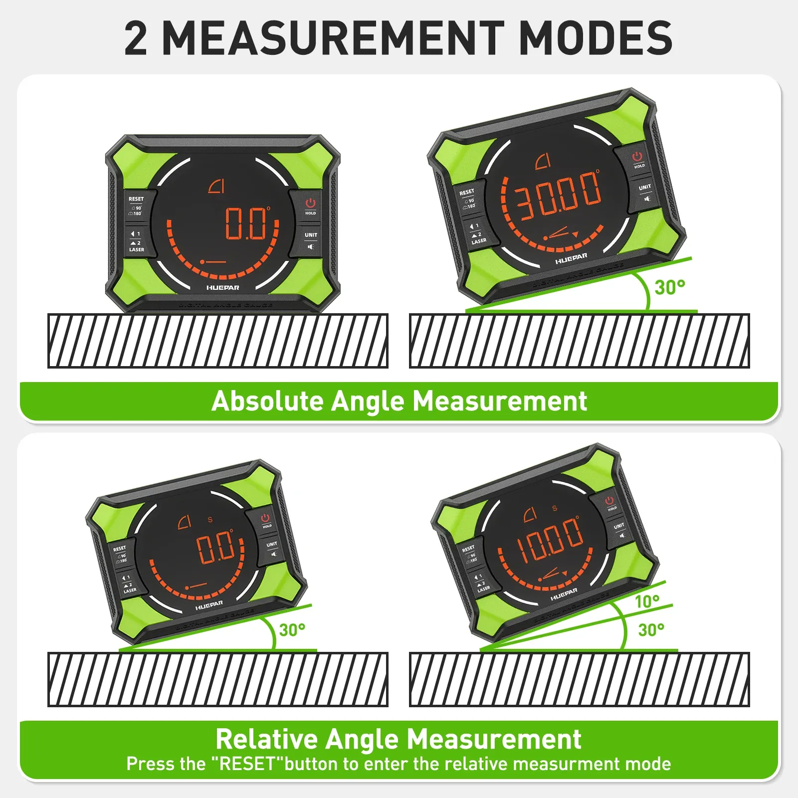 ⁦מד זווית אלקטרוני עם לייזר, צג LCD ומגנט למדידה מדויקת⁩ – תמונה ⁦6⁩