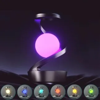 מנורת לילה מרחפת כדורית מסתובבת 360° עם בסיס מגנטי