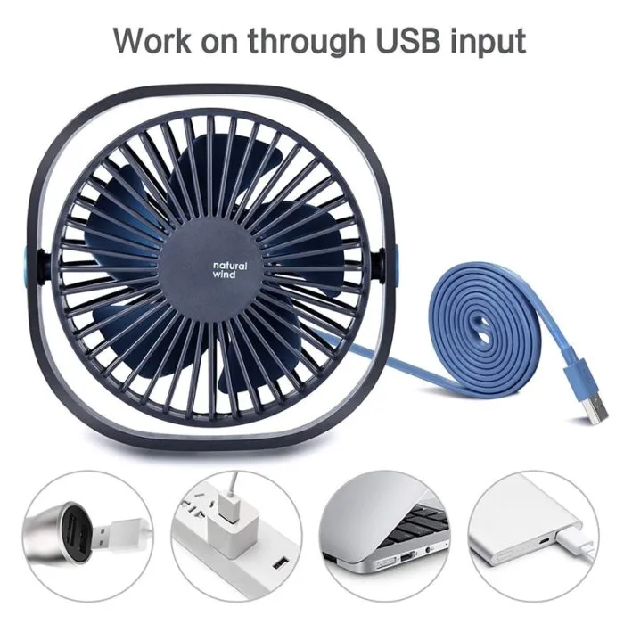 ⁦מיני מאוורר USB נייד וקומפקטי עם 3 מהירויות לבחירה⁩ – תמונה ⁦2⁩