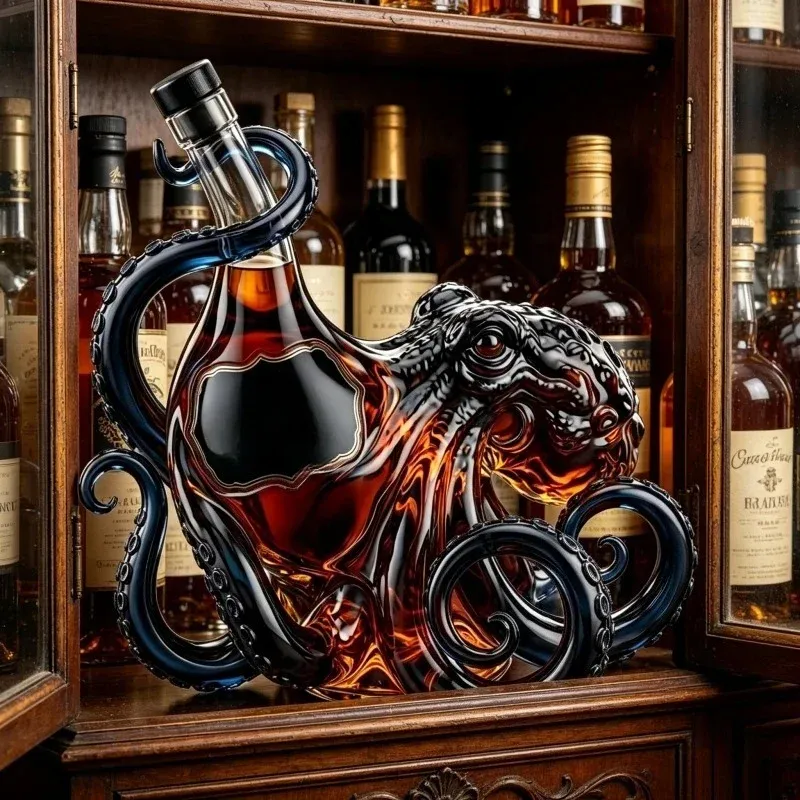 ⁦בקבוק תמנון מעוצב עם זרועות לאחסון משקאות⁩ – תמונה ⁦4⁩