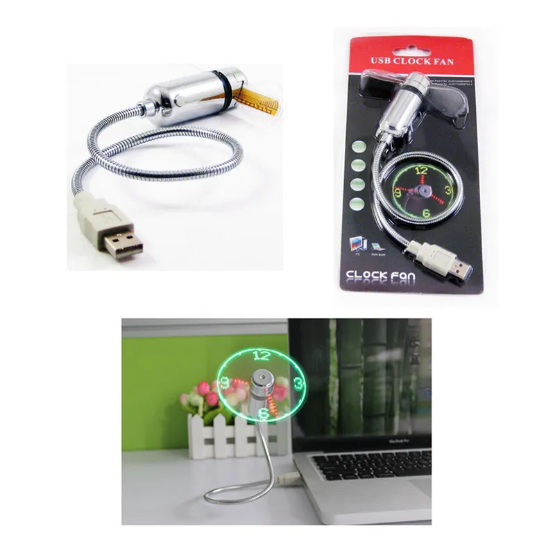 ⁦מאוורר USB עם שעון LED מובנה לנייד, לפטופ וטאבלט⁩ – תמונה ⁦6⁩