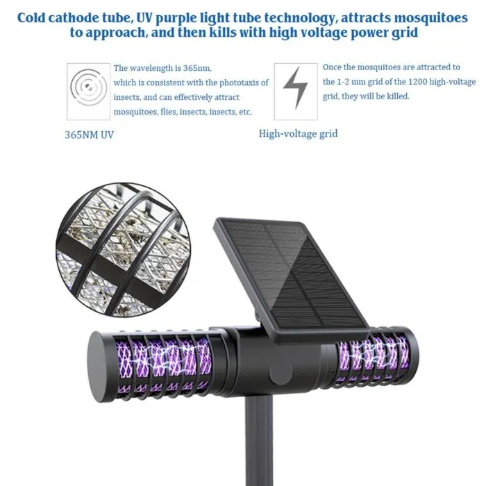 ⁦קוטל יתושים סולארי לגינה עם טעינת USB ועמידות למים⁩ – תמונה ⁦5⁩