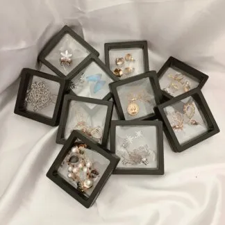 קופסאות לאחסון תכשיטים – סט 10 יחידות שקופות לתצוגה