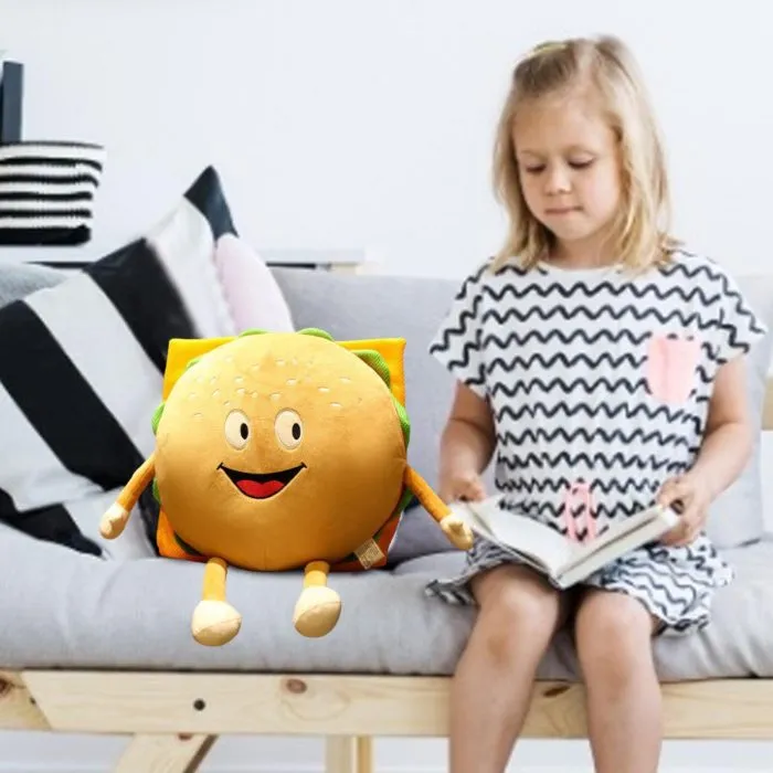⁦בובה רכה המבורגר מחייכת – מתנה מושלמת לילדים⁩ – תמונה ⁦6⁩