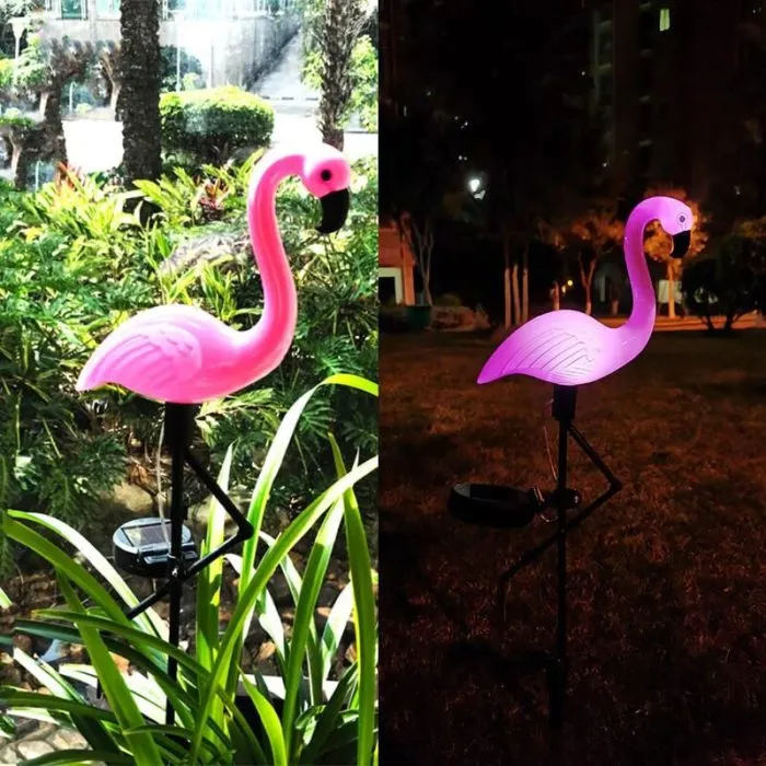 ⁦תאורה סולארית פלמינגו ורוד לגינה וחצר – 3 יחידות⁩ – תמונה ⁦4⁩