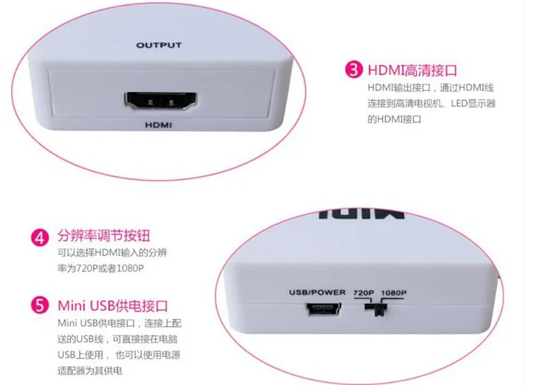 ⁦ממיר RCA ל-HDMI לחיבור מכשירים ישנים לטלוויזיה חדשה⁩ – תמונה ⁦3⁩