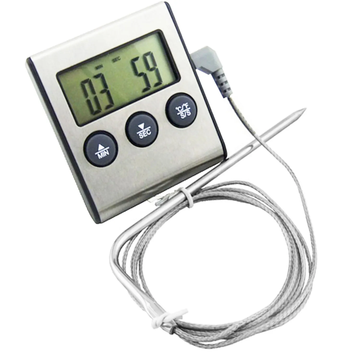 מודד חום למטבח עם טיימר, צג LCD והתראת צפצוף – תמונה 2