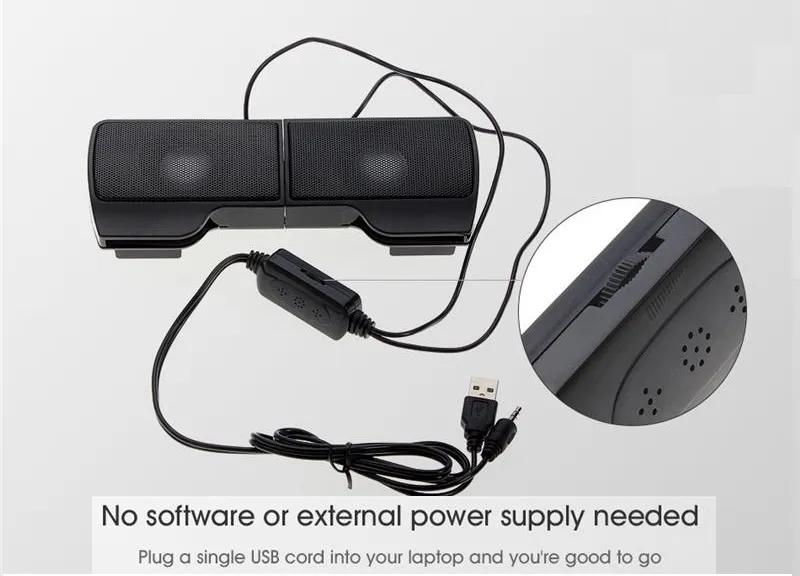 רמקולים למחשב נייד USB הנצמדים למסך הלפטופ – תמונה 3