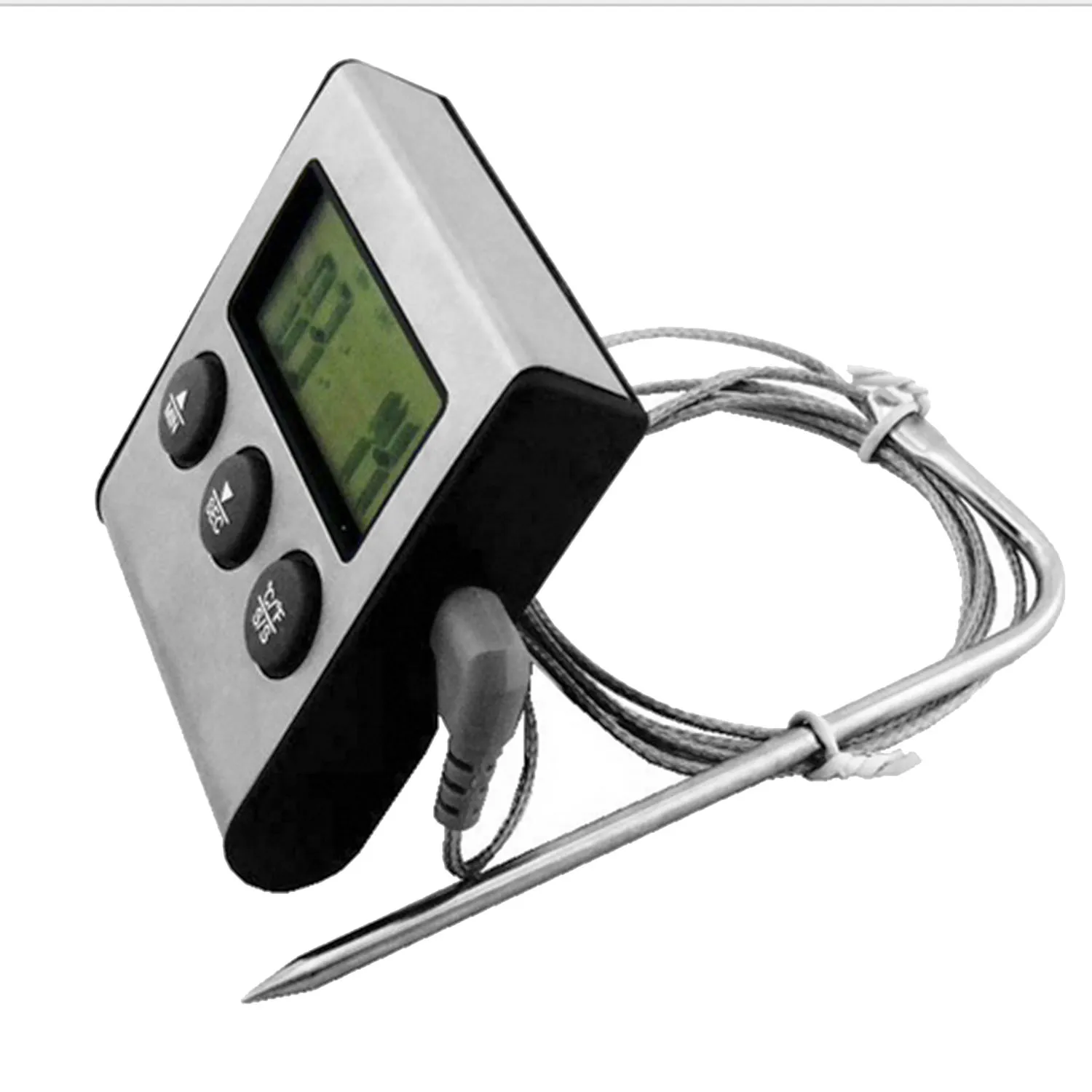 מודד חום למטבח עם טיימר, צג LCD והתראת צפצוף – תמונה 3