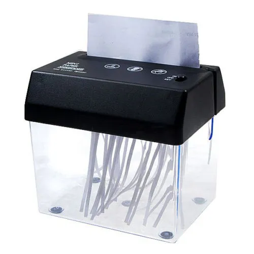 מגרסת ניירות קומפקטית עם פותח מעטפות וחיבור USB