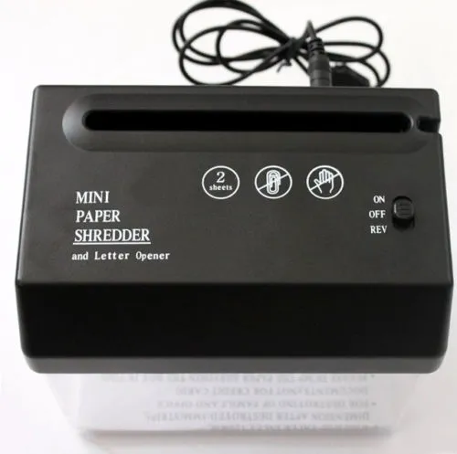 מגרסת ניירות קומפקטית עם פותח מעטפות וחיבור USB – תמונה 2
