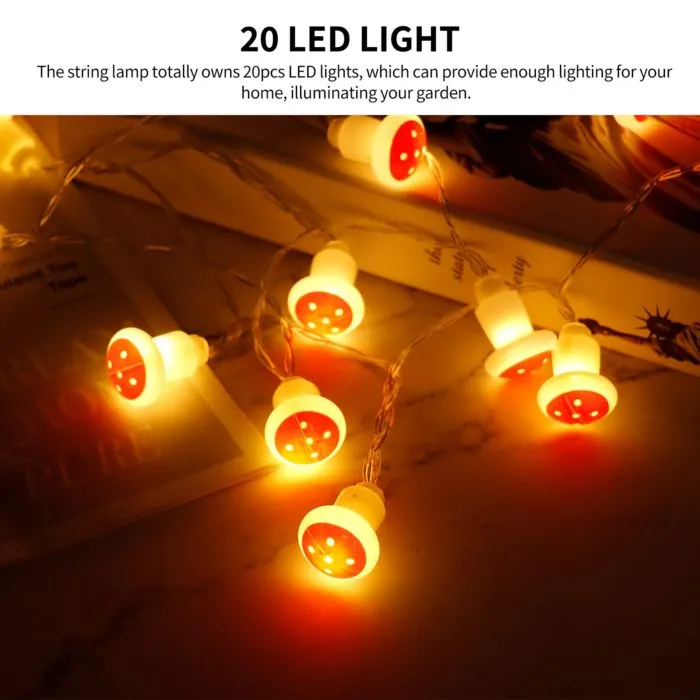 ⁦תאורת פטריות לגינה ולבית – 20 נורות LED חמות⁩ – תמונה ⁦3⁩