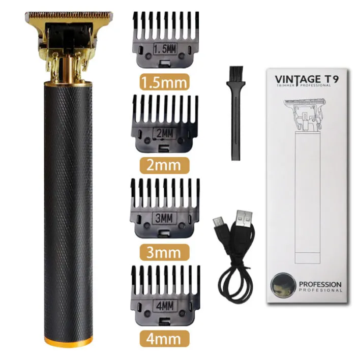 מכונת תספורת נטענת מקצועית לגברים עם 4 מסרקים – תמונה 6