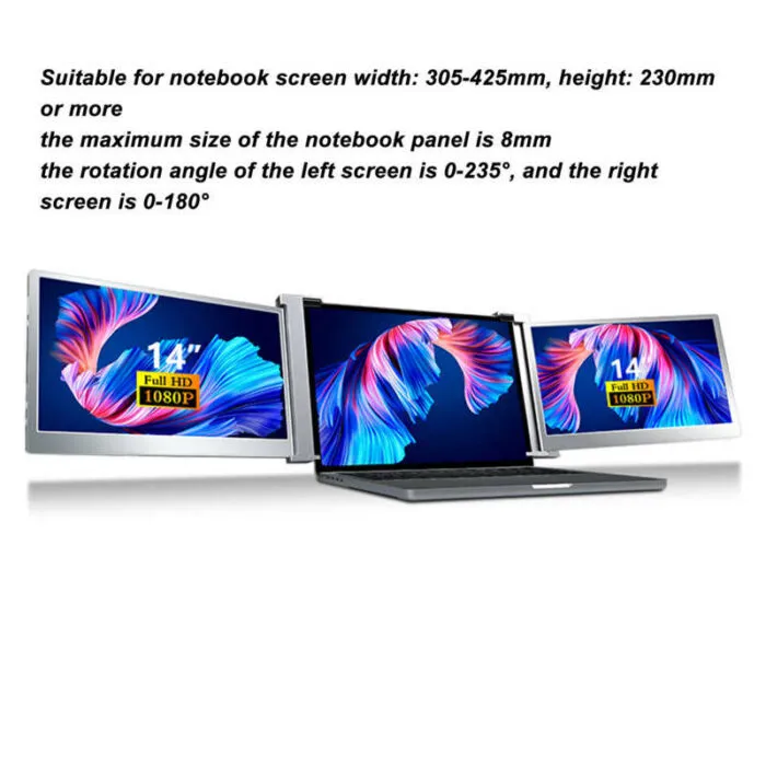 ⁦מפצל מסך לפטופ ל-3 מסכים ניידים – Plug-and-Play⁩ – תמונה ⁦6⁩