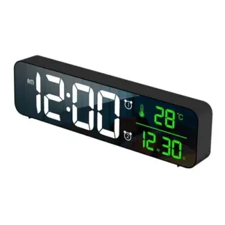 שעון לד דיגיטלי שולחני עם מעורר, תאריך וטמפרטורה