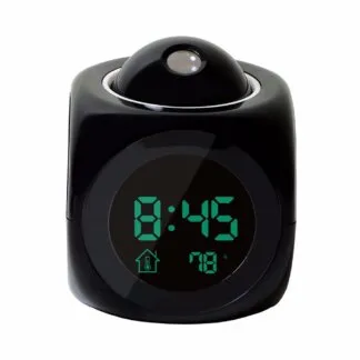 שעון מעורר עם מקרן להקרנת השעה על התקרה ומסך LED