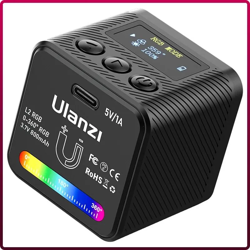 קובית תאורה RGB מגנטית עם סוללה לצילום מקצועי