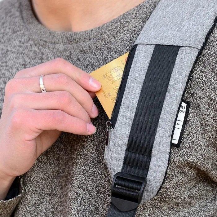 ⁦תיק גב נגד גניבות עם טעינת USB ובד דוחה מים⁩ – תמונה ⁦4⁩