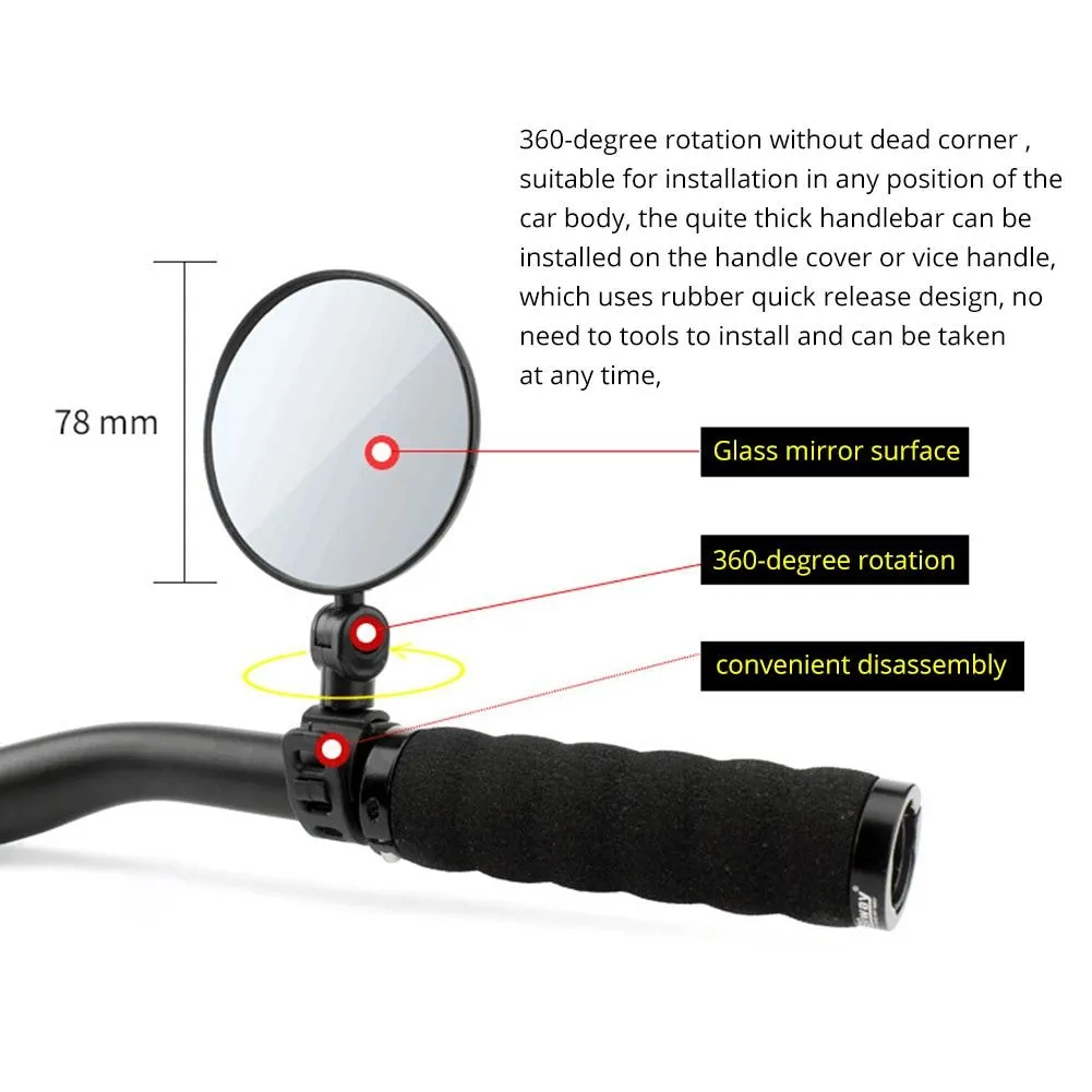 ⁦מראת צד לאופניים מתכווננת 360° לנסיעה בטוחה⁩ – תמונה ⁦3⁩