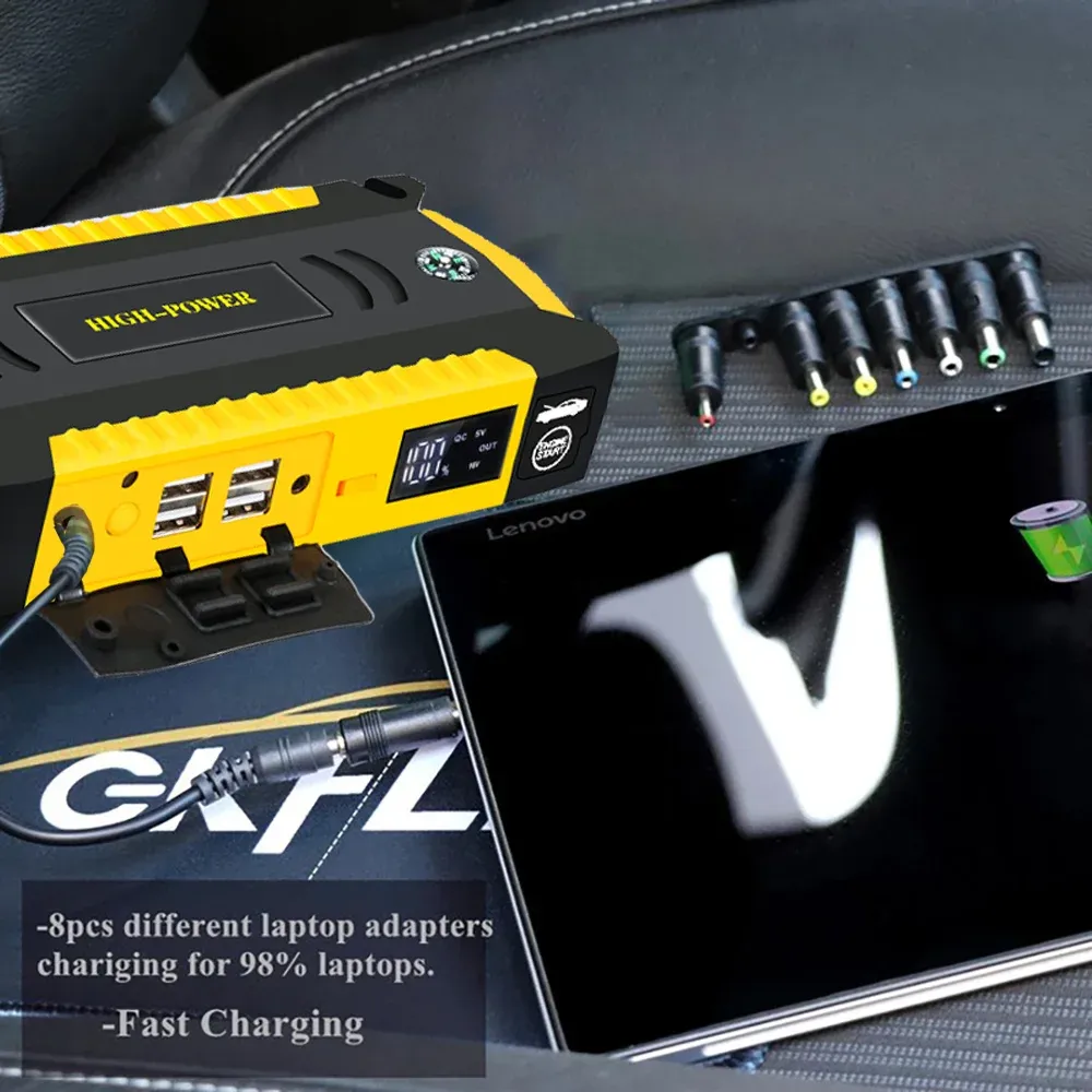 ⁦בוסטר התנעה לרכב 16,000 mAh עם מטען ומתאם לפטופ⁩ – תמונה ⁦3⁩