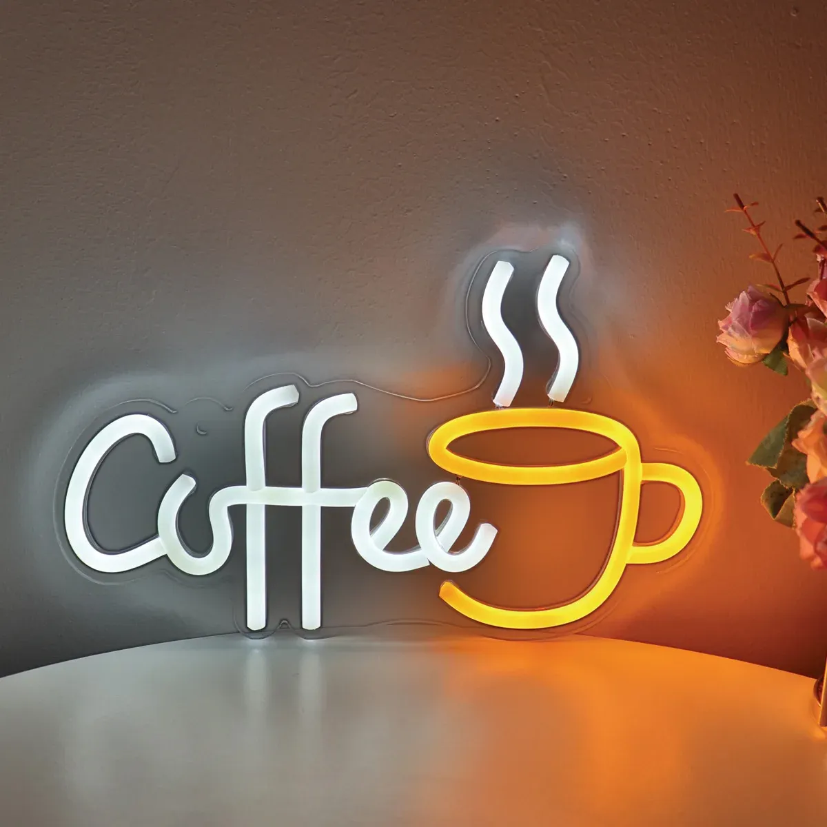 שלט ניאון קפה LED עם כיתוב Coffee לעיצוב הבית והמשרד – תמונה 5