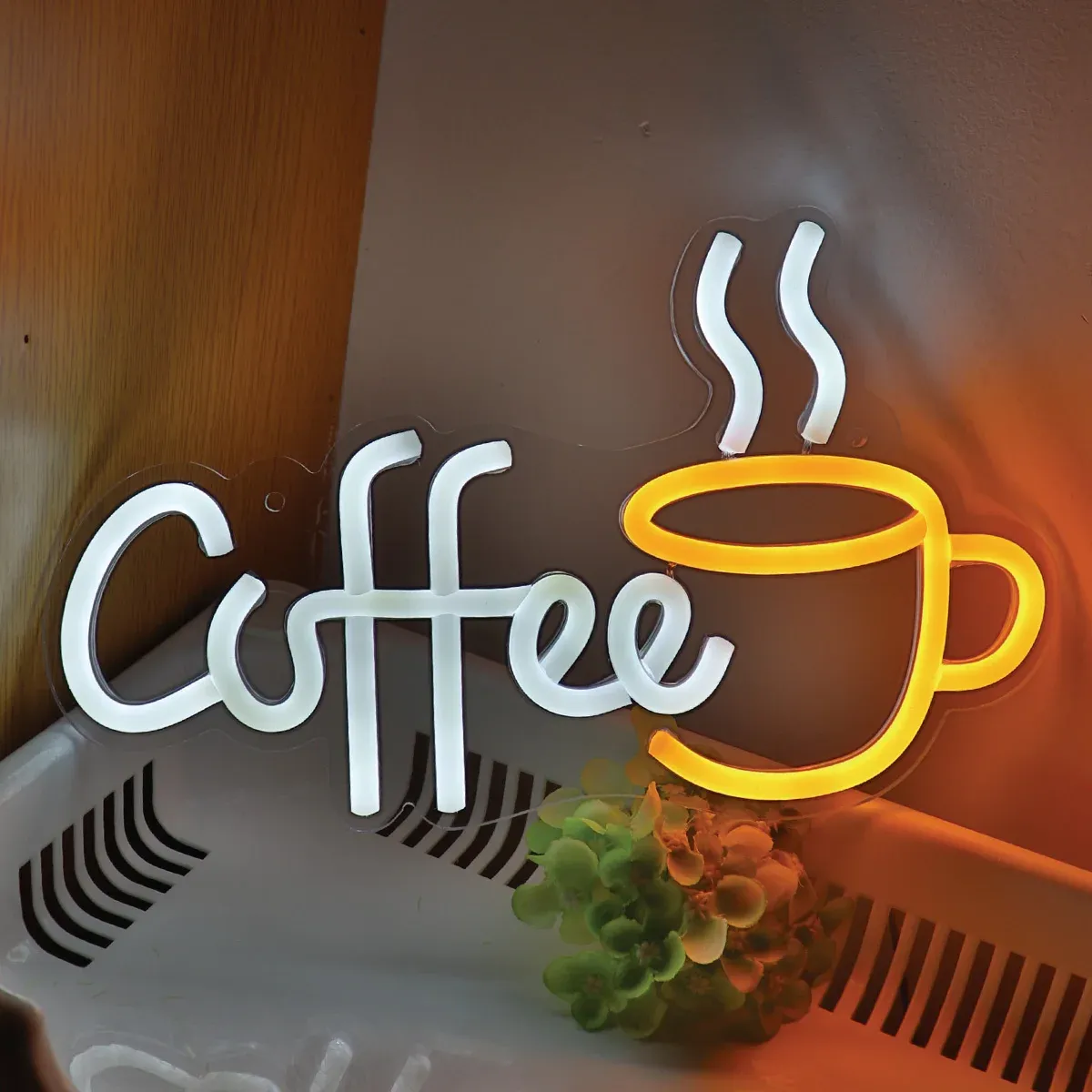 שלט ניאון קפה LED עם כיתוב Coffee לעיצוב הבית והמשרד – תמונה 3
