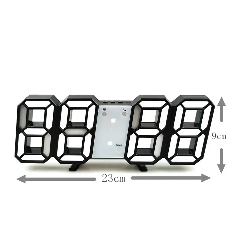 ⁦שעון דיגיטלי לד תלת מימדי עם USB לשולחן ולקיר⁩ – תמונה ⁦6⁩
