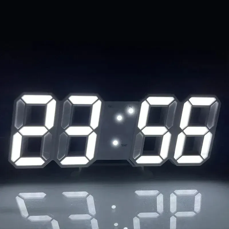 ⁦שעון דיגיטלי לד תלת מימדי עם USB לשולחן ולקיר⁩ – תמונה ⁦5⁩