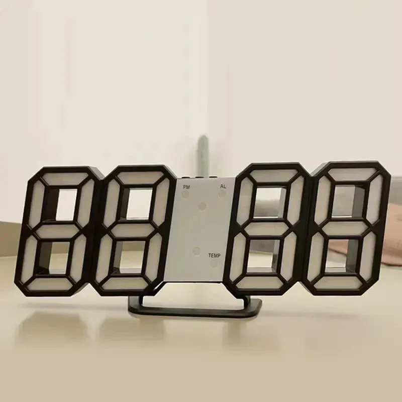 ⁦שעון דיגיטלי לד תלת מימדי עם USB לשולחן ולקיר⁩ – תמונה ⁦2⁩