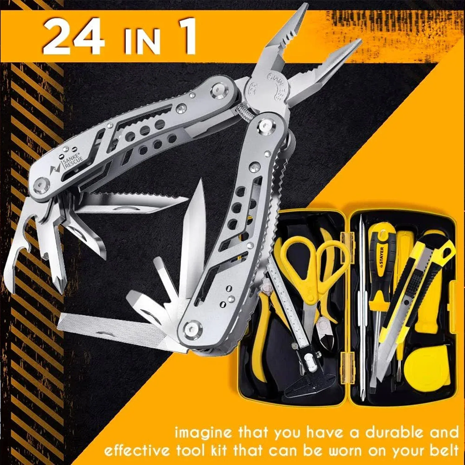 כלי רב תכליתי קמפינג 24 ב-1 להישרדות וציד – תמונה 4
