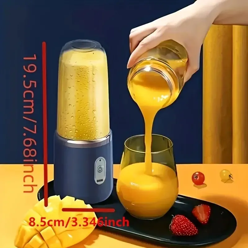 בלנדר נייד נטען עם 6 להבים וכוס שתייה ניידת – תמונה 2
