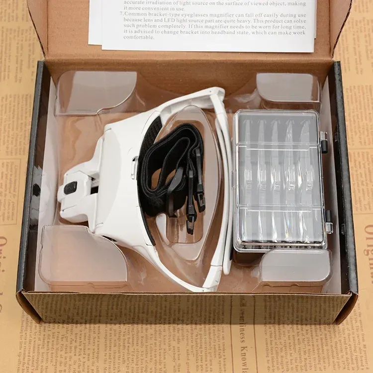 משקפי זכוכית מגדלת LED עם 5 רמות הגדלה ותאורה – תמונה 5