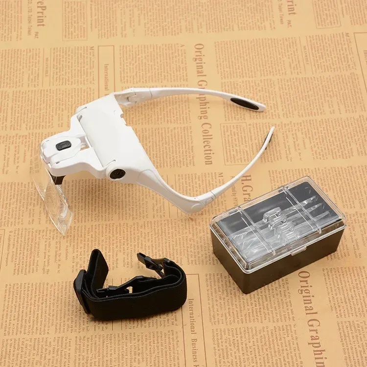 משקפי זכוכית מגדלת LED עם 5 רמות הגדלה ותאורה – תמונה 4