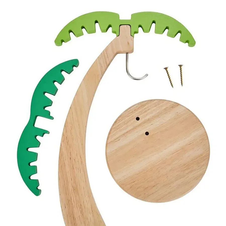 ⁦מתקן תליית בננות דקורטיבי בעיצוב עץ למטבח⁩ – תמונה ⁦6⁩