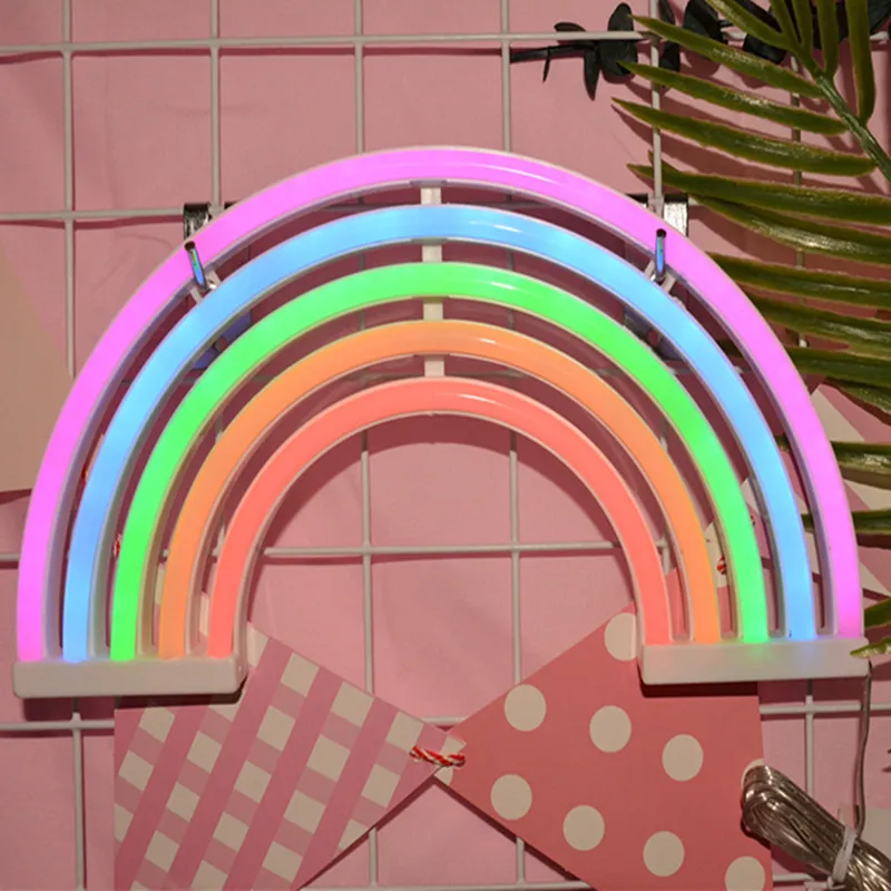 מנורת לילה קשת צבעונית לחדר ילדים - USB וסוללות – תמונה 4