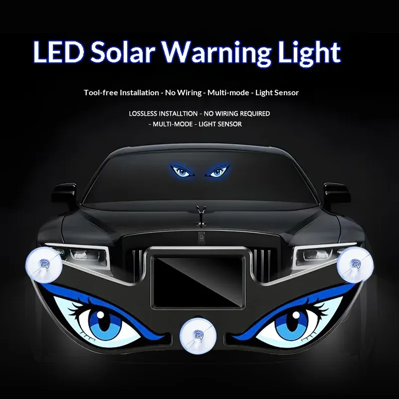 ⁦תאורת LED סולארית לרכב בעיצוב עיניים של שד⁩ – תמונה ⁦4⁩