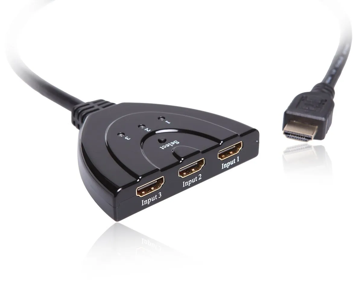 ⁦מפצל HDMI 3 כניסות לטלוויזיה - חבר Xbox, PlayStation ו-Blu-Ray⁩ – תמונה ⁦3⁩
