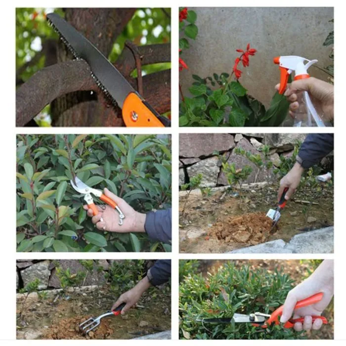 ⁦סט כלי גינה מאלומיניום איכותי עם מנשא לגינון ביתי⁩ – תמונה ⁦6⁩