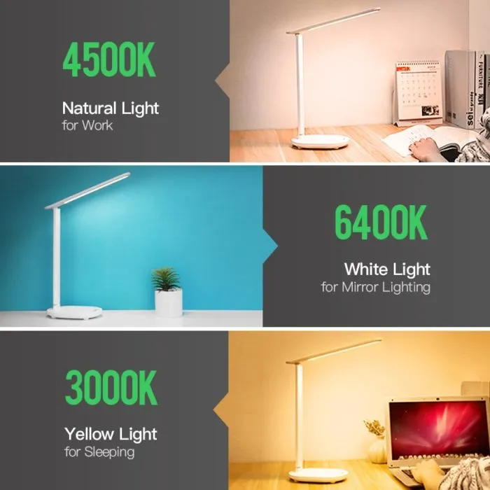 ⁦מנורת שולחן LED נטענת עם 5 מצבי תאורה ו-180° כיוון⁩ – תמונה ⁦5⁩