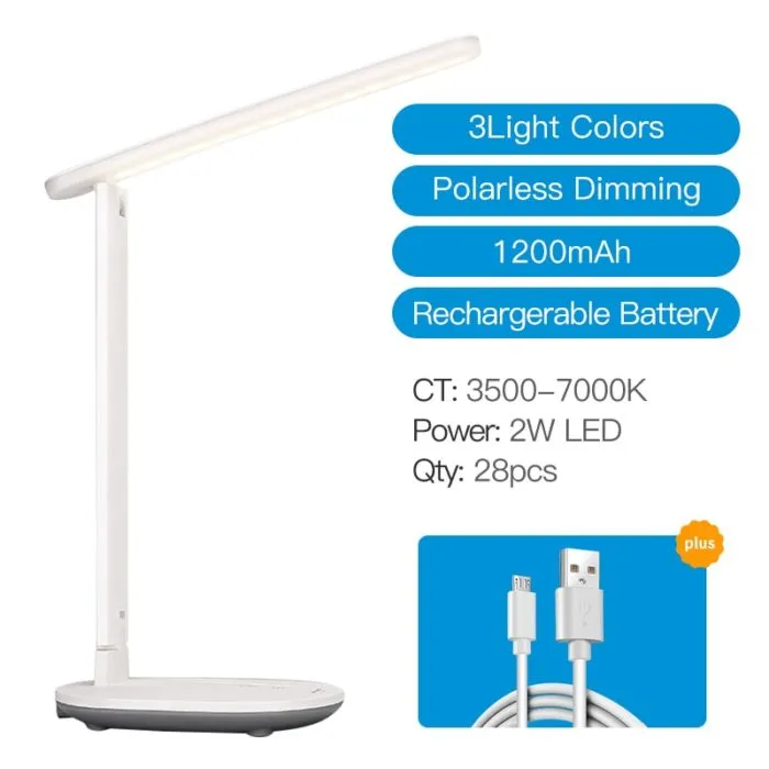⁦מנורת שולחן LED נטענת עם 5 מצבי תאורה ו-180° כיוון⁩ – תמונה ⁦7⁩