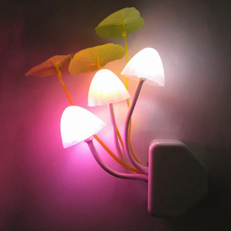 מנורת לילה פטריות יער לילדים עם חיישן אור LED – תמונה 3